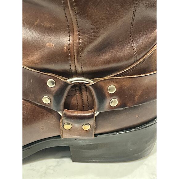 Durango Men’s Leather Harness Biker Cowboy Boots Farm Square Toe Size 11.5 Brown - Picture 8 of 11
